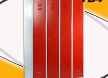  Метален гардероб с четири отделения за детски градини и училища, 40х100х120см, с цветни вратички,модел TB4